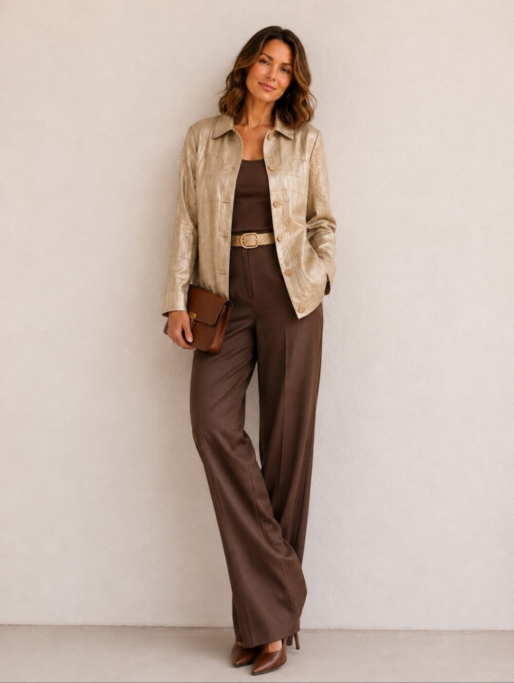 Vintage Tanjay Champagne Gold & Blush Button Jacket